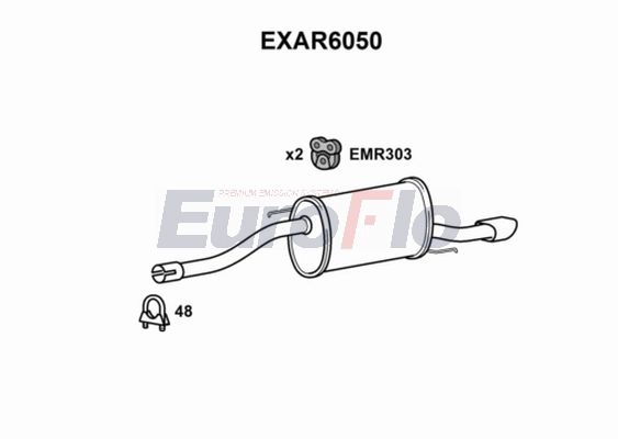 Глушитель выхлопных газов конечный EUROFLO EXAR6050