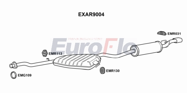 Средний / конечный глушитель ог EUROFLO EXAR9004