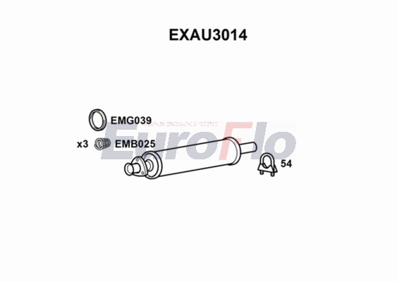 Средний глушитель выхлопных газов EUROFLO EXAU3014