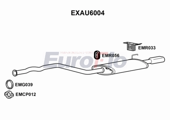 Глушитель выхлопных газов конечный EUROFLO EXAU6004