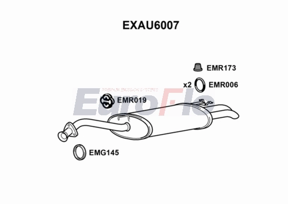 Глушитель выхлопных газов конечный EUROFLO EXAU6007
