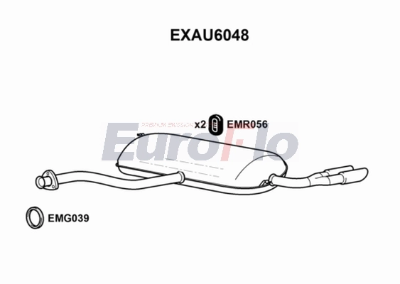 Глушитель выхлопных газов конечный EUROFLO EXAU6048