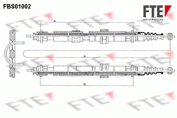 Тросик cтояночный тормоз FTE FBS01002