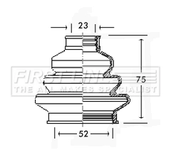 Комплект пыльника приводной вал FIRST LINE FCB2220
