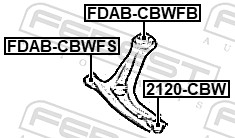 Подвеска рычаг независимой подвески колеса FEBEST FDAB-CBWFS
