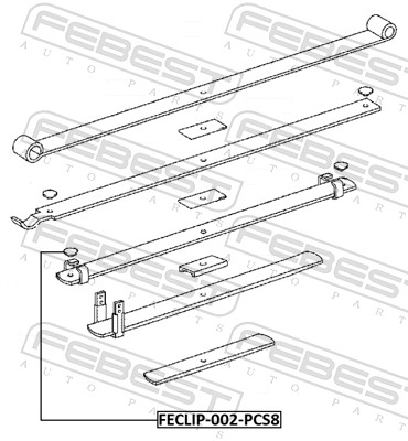 Втулка листовая рессора FEBEST FECLIP-002-PCS8