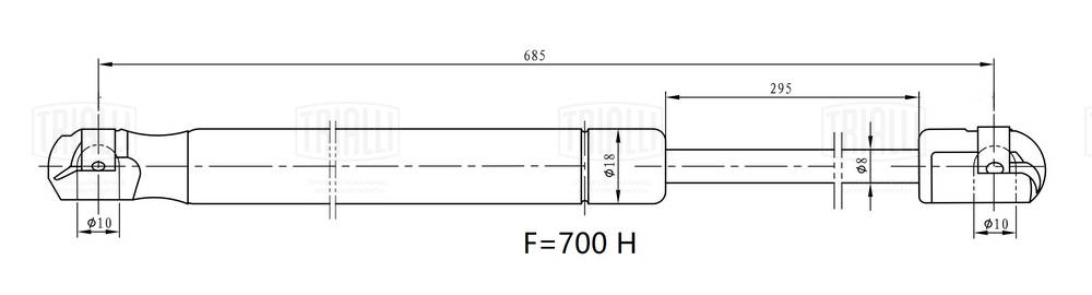 Газовая пружина крышка багажник TRIALLI GS 0303
