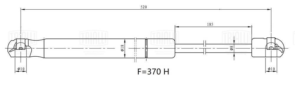 Газовая пружина крышка багажник TRIALLI GS 0907