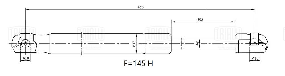 Газовая пружина капот TRIALLI GS 1902