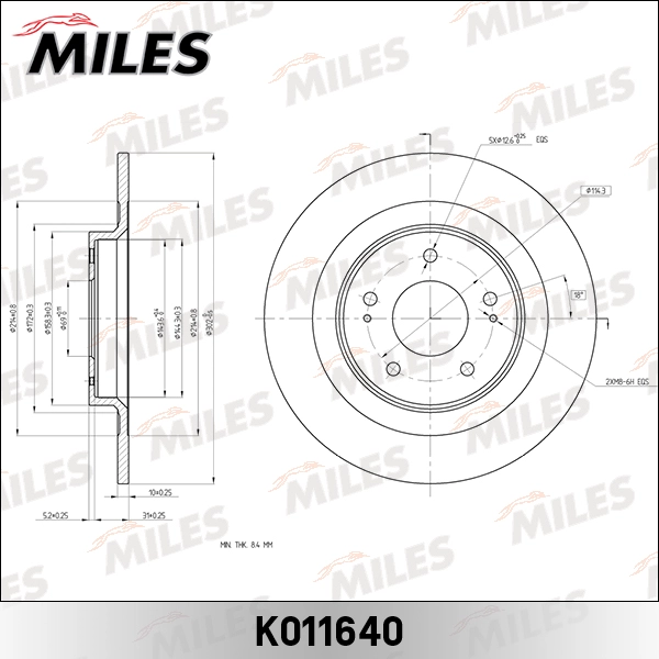 Тормозной диск MILES K011640