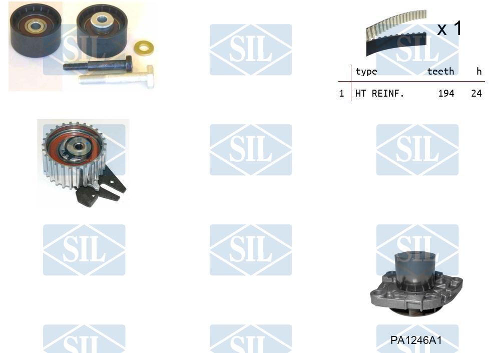 Водяной насос + комплект зубчатого ремня SALERI SIL K2PA1246A1