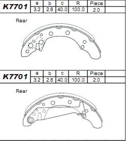 Комплект тормозных колодок ASIMCO K7701
