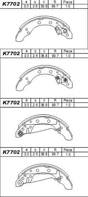 Комплект тормозных колодок ASIMCO K7702