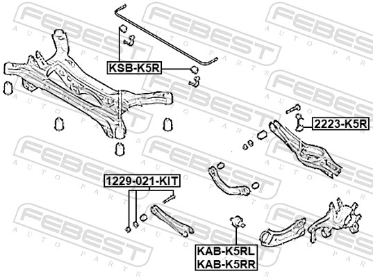 Подвеска рычаг независимой подвески колеса FEBEST KAB-K5RL