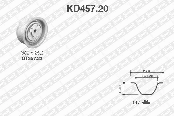 Комплект ремня грм SNR KD457.20