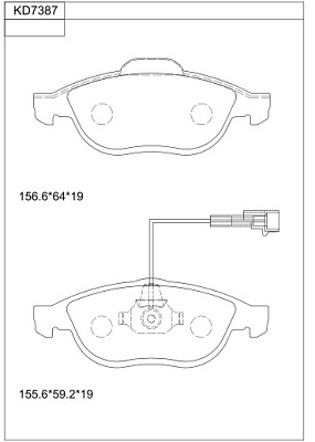 Комплект тормозных колодок дисковый тормоз ASIMCO KD7387