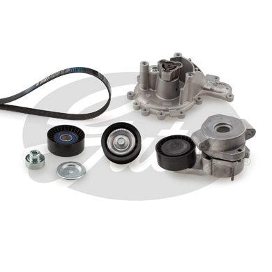 Водяной насос + комплект ручейковых ремней micro-v kit GATES KP16PK1640
