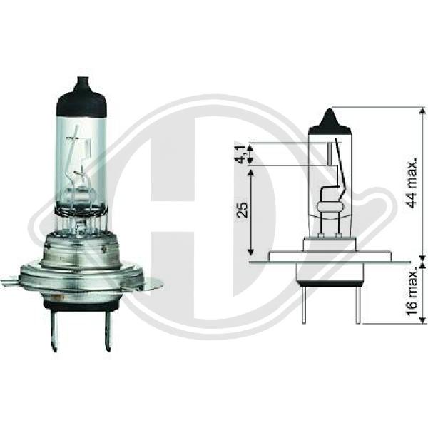 Лампа накаливания фара дальнего света long life DIEDERICHS LID10019