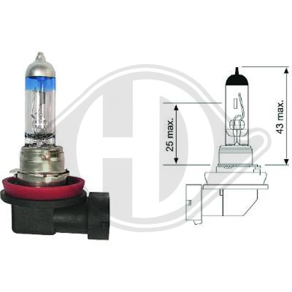 Лампа накаливания фара дальнего света more light +120 DIEDERICHS LID10070