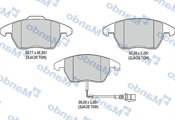 Комплект тормозных колодок дисковый тормоз MANDO MBF015187