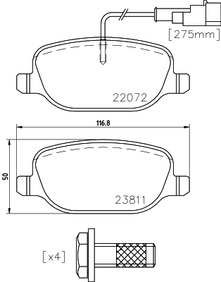 Комплект тормозных колодок дисковый тормоз MINTEX MDB3816