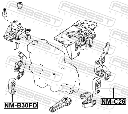 Подвеска двигатель FEBEST NM-B30FD