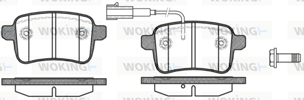 Комплект тормозных колодок дисковый тормоз WOKING P15503.02