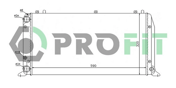 Радиатор охлаждение двигателя PROFIT PR 0016A2