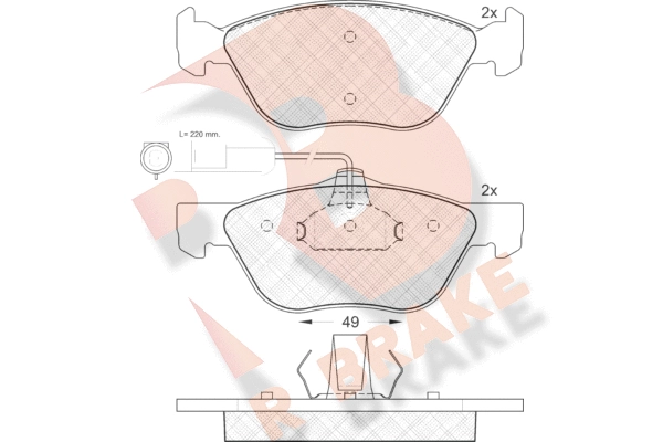 Комплект тормозных колодок дисковый тормоз R BRAKE RB1125