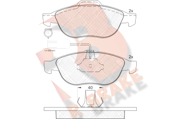 Комплект тормозных колодок дисковый тормоз R BRAKE RB1212