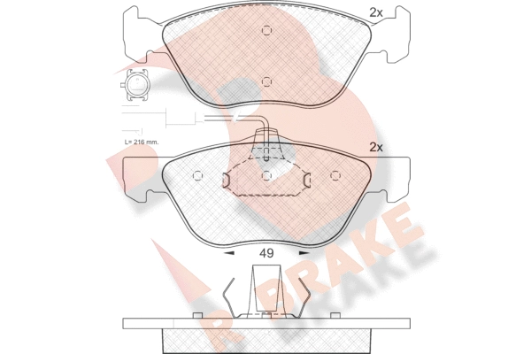 Комплект тормозных колодок дисковый тормоз R BRAKE RB1283