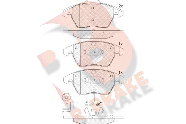 Комплект тормозных колодок дисковый тормоз R BRAKE RB1567