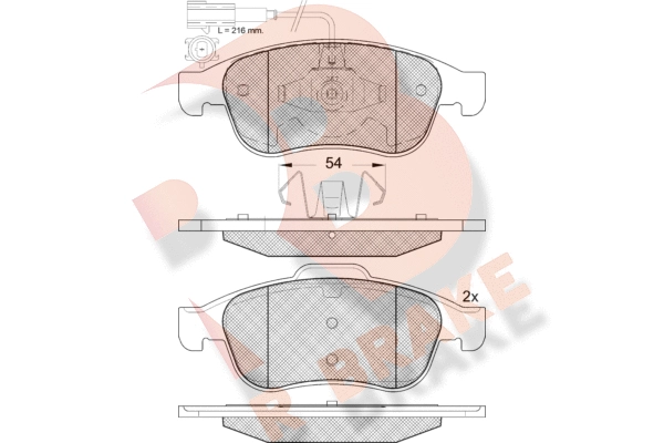 Комплект тормозных колодок дисковый тормоз R BRAKE RB1970