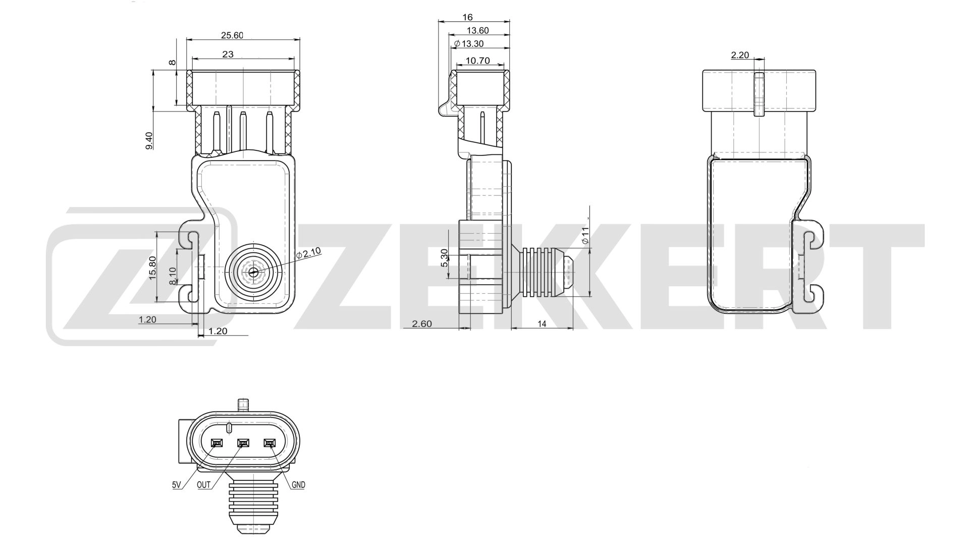 Датчик давление во впускной трубе ZEKKERT SE-1004