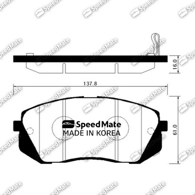 Комплект тормозных колодок дисковый тормоз SPEEDMATE SM-BPH037
