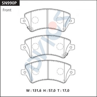 Комплект тормозных колодок дисковый тормоз ADVICS SN990P