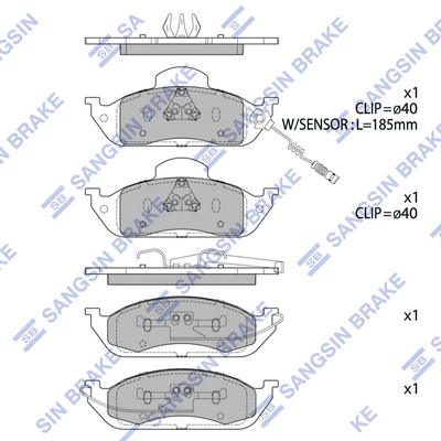 Комплект тормозных колодок дисковый тормоз HI-Q SP1923