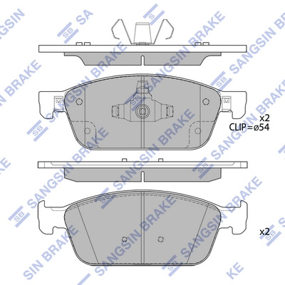 Комплект тормозных колодок дисковый тормоз HI-Q SP4153