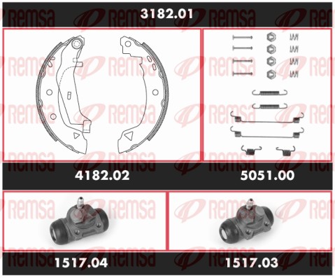 Комплект тормозов барабанный тормозной механизм super precision kit REMSA SPK 3182.01