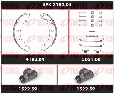 Комплект тормозов барабанный тормозной механизм super precision kit REMSA SPK 3182.04
