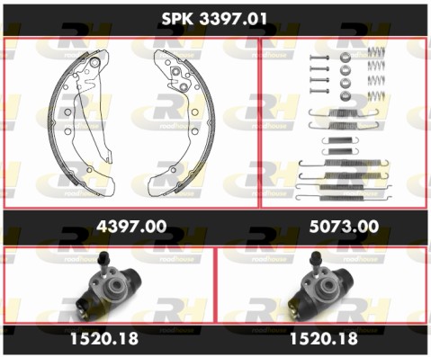 Комплект тормозов барабанный тормозной механизм super precision kit ROADHOUSE SPK 3397.01