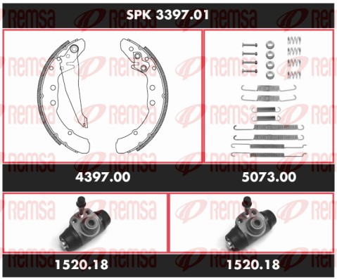 Комплект тормозов барабанный тормозной механизм super precision kit REMSA SPK 3397.01