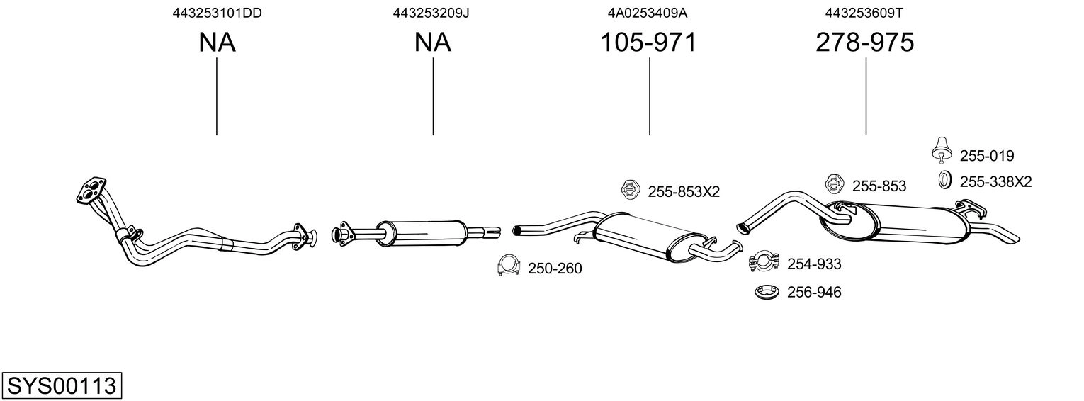 Система выпуска ог BOSAL SYS00113
