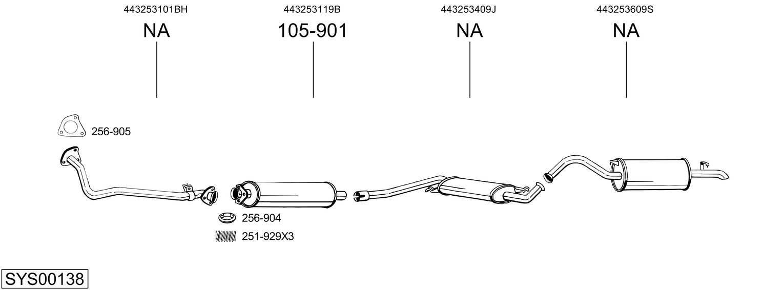 Система выпуска ог BOSAL SYS00138