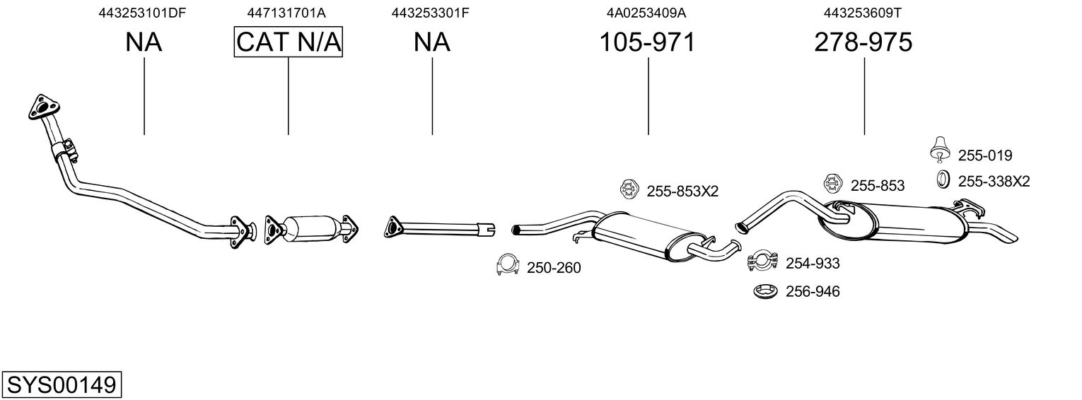 Система выпуска ог BOSAL SYS00149