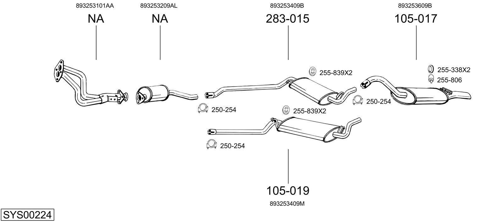 Система выпуска ог BOSAL SYS00224