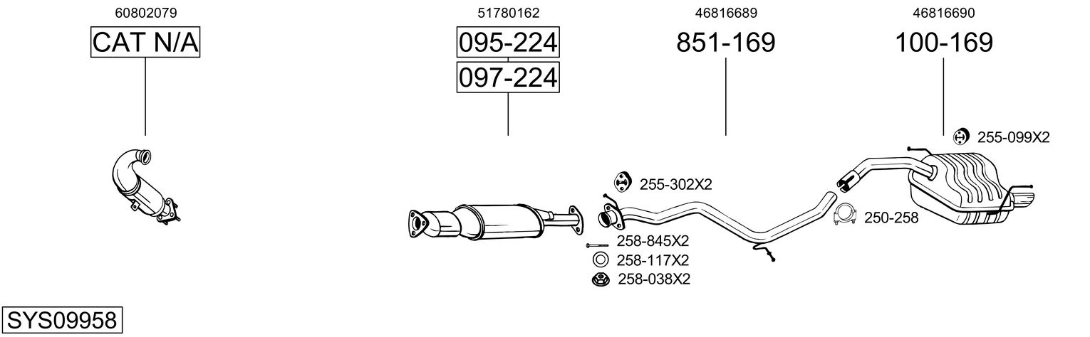 Система выпуска ог BOSAL SYS09958