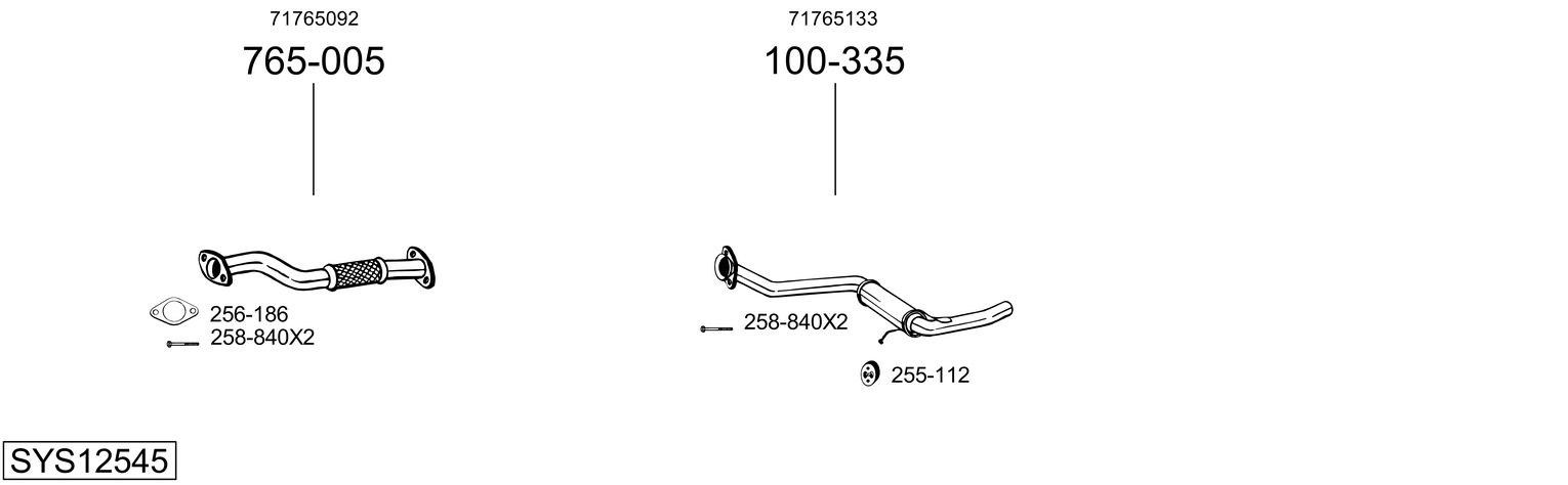 Система выпуска ог BOSAL SYS12545