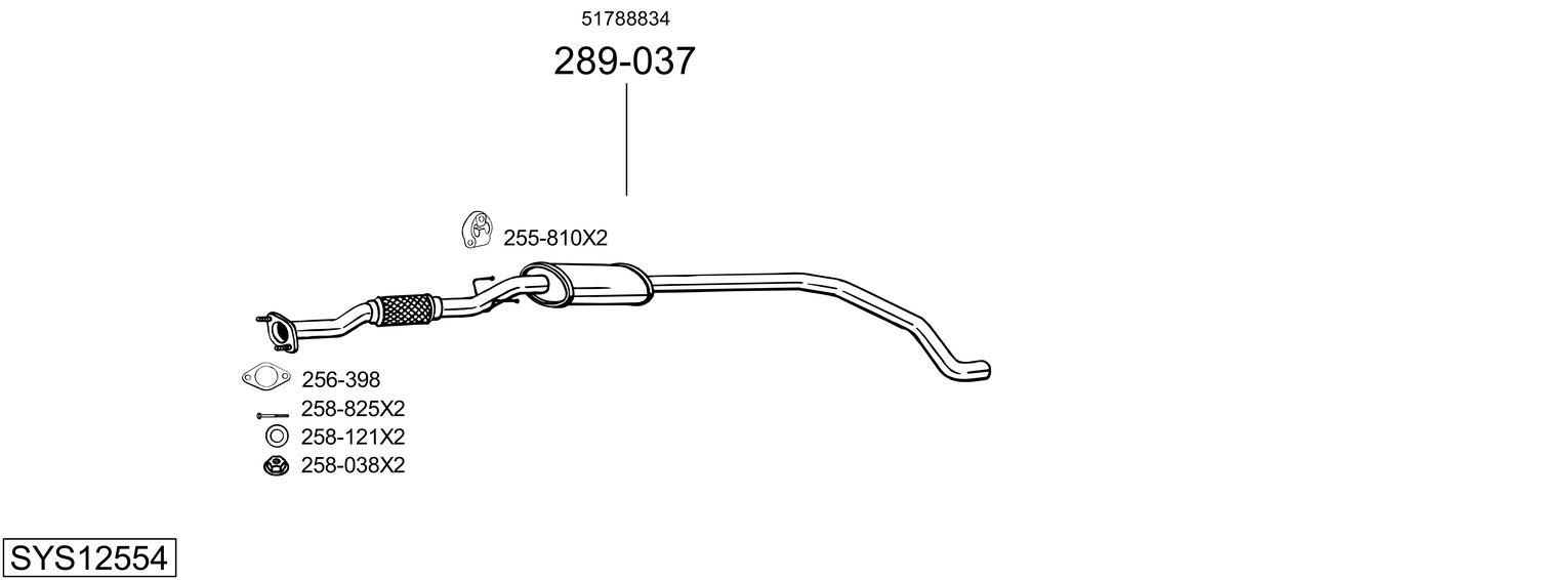 Система выпуска ог BOSAL SYS12554
