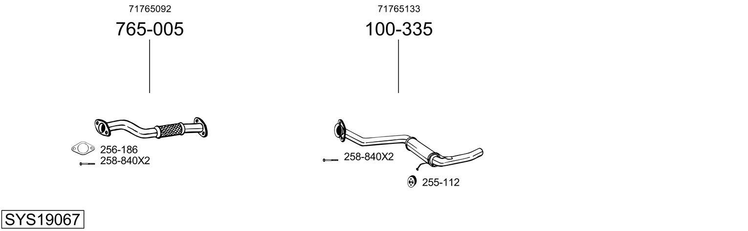 Система выпуска ог BOSAL SYS19067